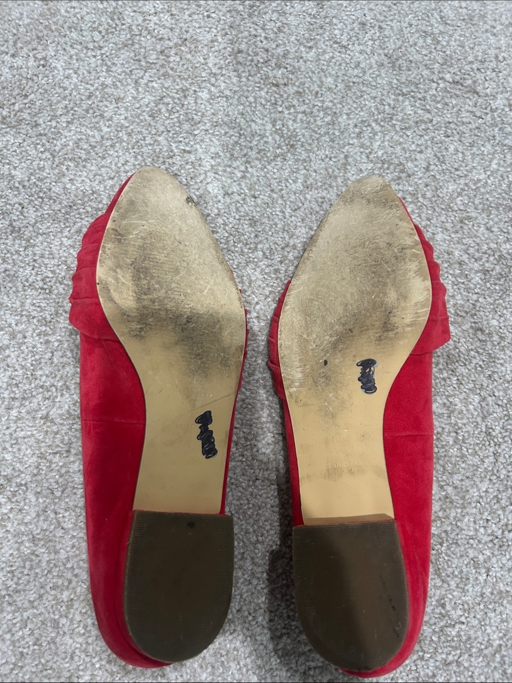 Talbots Edison Red Bow Suede Flats Size 9 - Picture 8 of 8